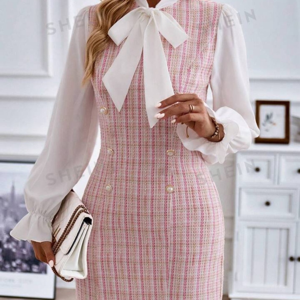 Barbie style dress - tweed dress